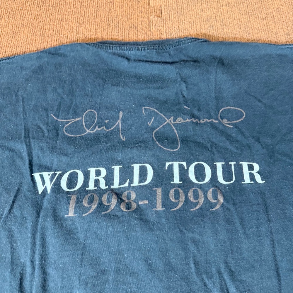 Vintage 1998 Neil Diamond As Time‎ Goes By Tour T-Shirt Mens Large Black Murina - Picture 8 of 9